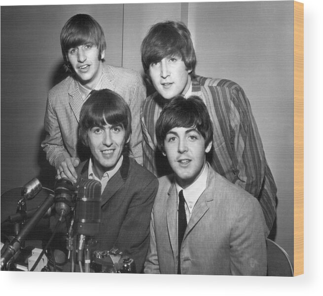 Beatles Wood Print featuring the photograph Beatle Interview by Retro Images Archive