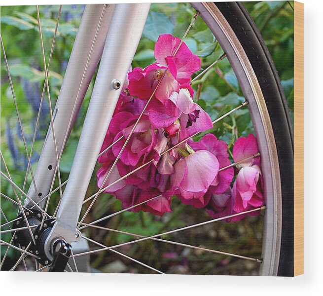 Bicycle Wood Print featuring the photograph Bespoke Flower Arrangement by Rona Black
