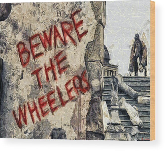 Movie Wood Print featuring the digital art Beware The Wheelers by Joe Misrasi
