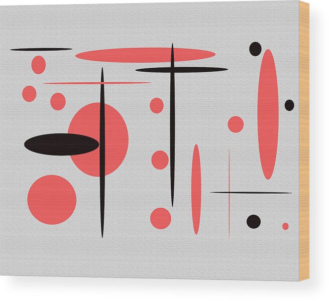 Abstract Wood Print featuring the painting Black and Red No. 2 by Christina Wedberg