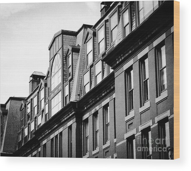 Black And White Wood Print featuring the photograph Black and white Boston by Deena Withycombe