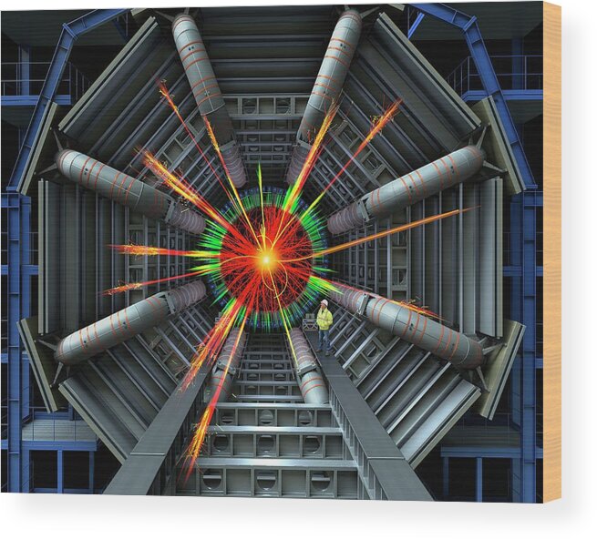 Black Hole Wood Print featuring the photograph Black Hole Simulation On Lhc by David Parker