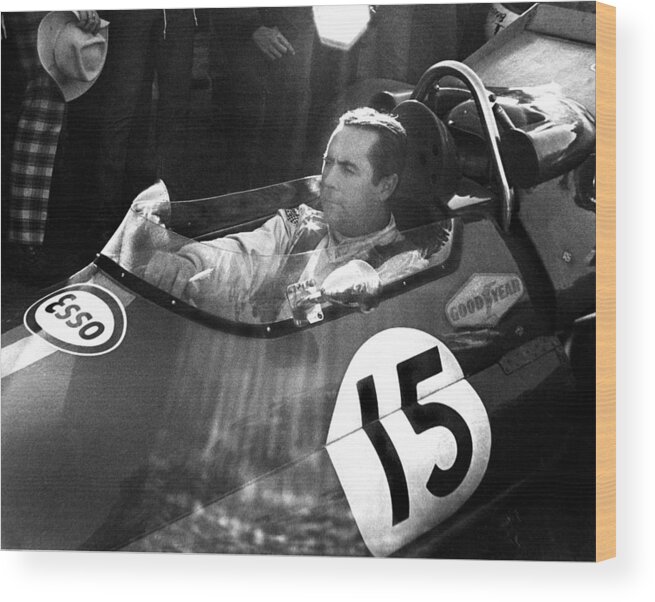 Jack Brabham Wood Print featuring the photograph Black Jack Brabham by Mike Flynn