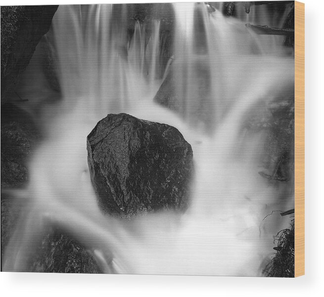 Black Rock Wood Print featuring the photograph Black Rock and Water Yosemite by Joe Palermo