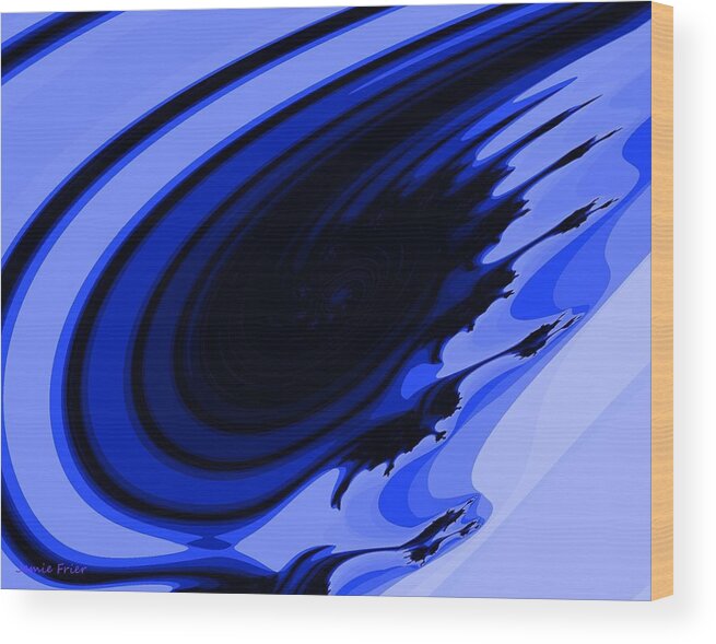 Blue Wood Print featuring the digital art Blue Fractal by Jamie Frier