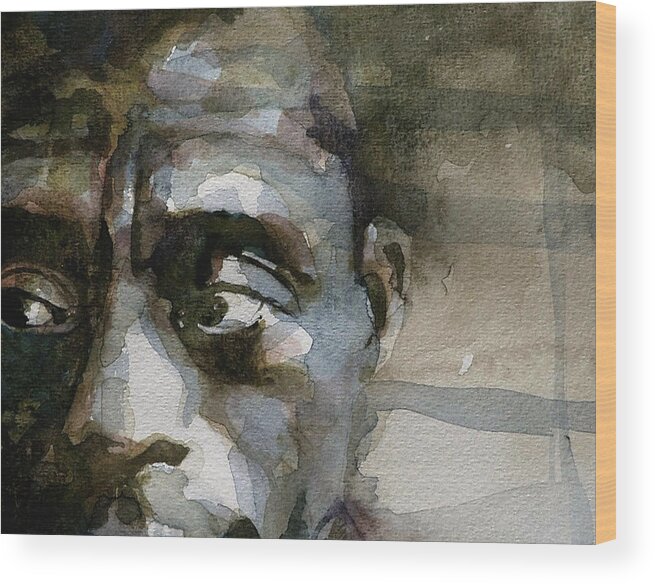 Miles Davis Wood Print featuring the painting Blue In Green Miles Davis by Paul Lovering