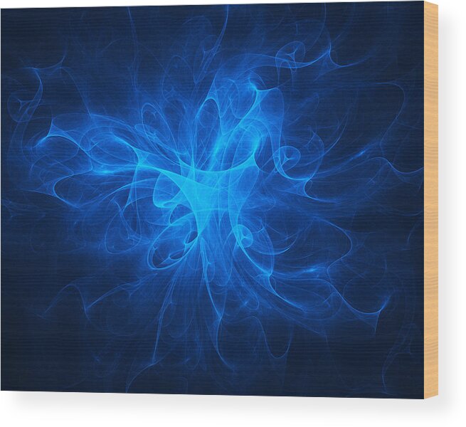 Blue Wood Print featuring the digital art Blue Nebula by Vitaliy Gladkiy