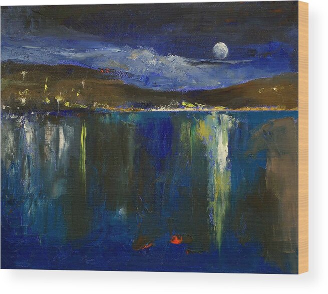 Blue Wood Print featuring the painting Blue Nocturne by Michael Creese
