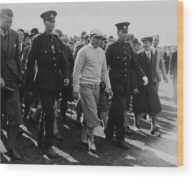 Sport Wood Print featuring the photograph Bobby Jones Walking Being Escorted By Police by Artist Unknown