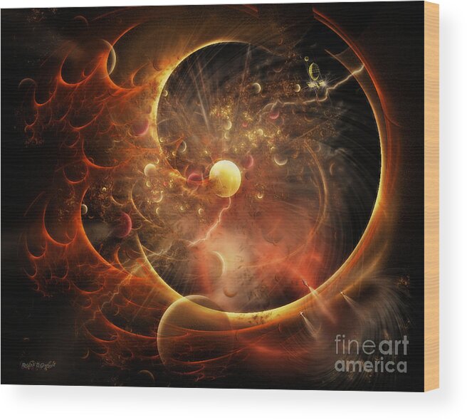 Fractal Wood Print featuring the digital art Born in the Vortex - The New Machine by Rhonda Strickland