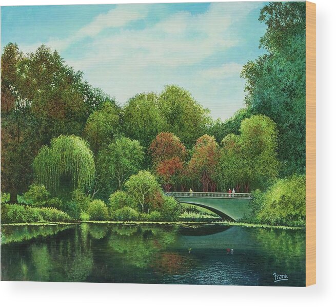Landscape Wood Print featuring the painting Bridges of Forest Park by Michael Frank