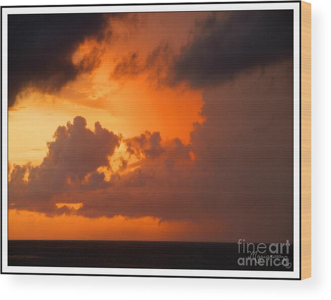 Sunset Wood Print featuring the photograph Burning Sky by Mariarosa Rockefeller
