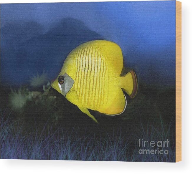 Butterfly Fish Wood Print featuring the painting Butterfly 2 by Robert Foster