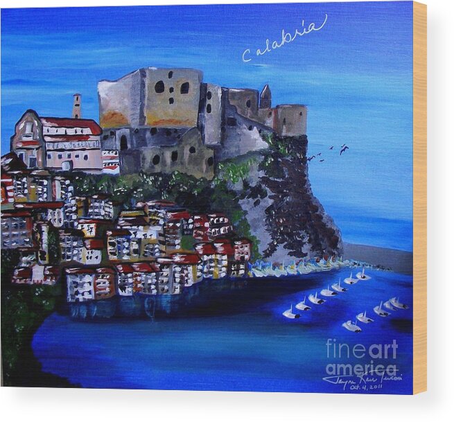 Italy Painting Wood Print featuring the painting Calabria Italy by Jayne Kerr 