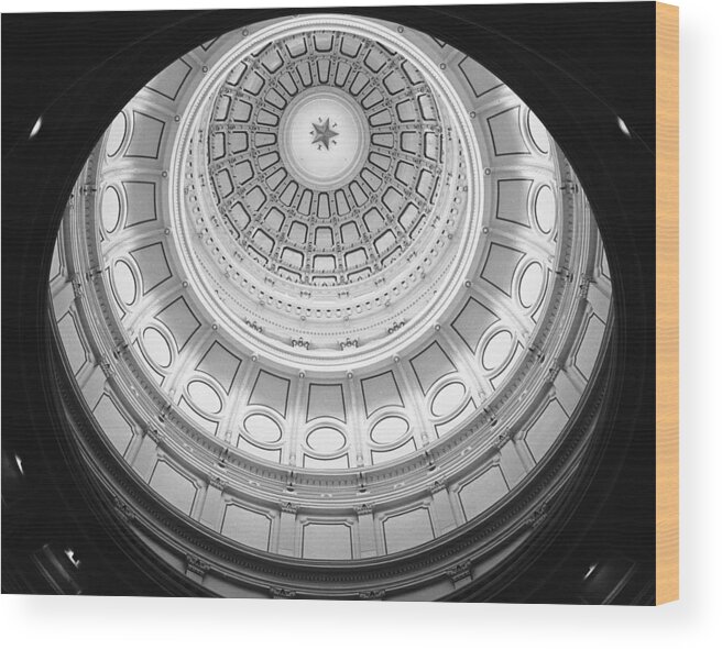 Capitol Of Texas Wood Print featuring the photograph Capitol Interior Dome by Jim Smith