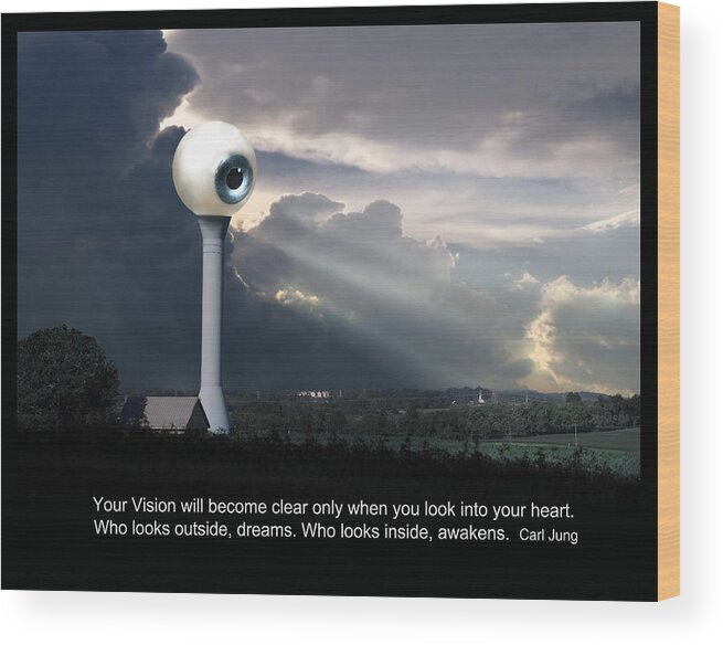 Carl Wood Print featuring the digital art Carl Jung quote by Rick Mosher