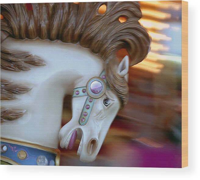 Carousel Wood Print featuring the photograph Carousel Horse by Paul DeRocker