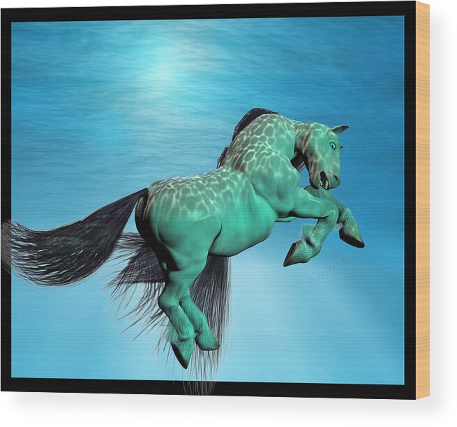 Horse Wood Print featuring the digital art Carousel IX by Betsy Knapp