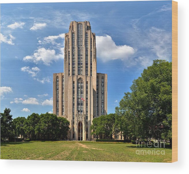 Cathedral Of Learning Wood Print featuring the photograph Cathedral Of Learning Pittsburgh PA by Adam Jewell
