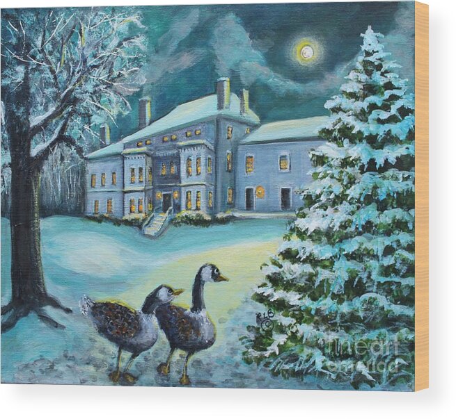 Lyman Estate Wood Print featuring the painting Celebrating in the Moonlight by Rita Brown