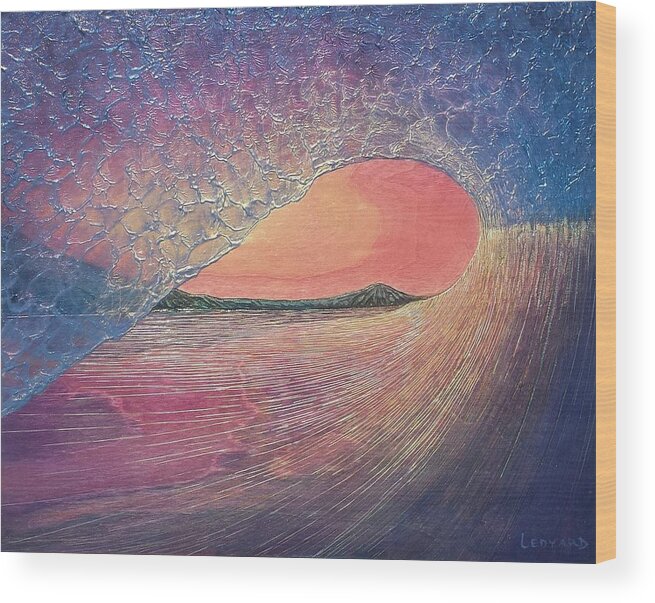 Seascape Wood Print featuring the painting Chasing Daylight by Nathan Ledyard