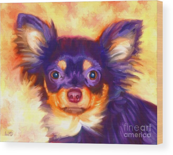 Dog Paintings Wood Print featuring the painting Chihuahua Art by Iain McDonald