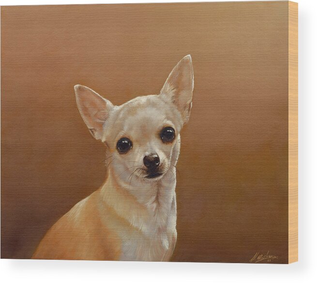 Chihuahua Wood Print featuring the painting Chihuahua I by John Silver