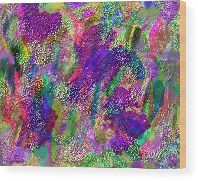 Abstract Wood Print featuring the mixed media Color Dream Play by Penny Lisowski