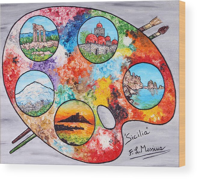 Painting Wood Print featuring the painting Colori di Sicilia by Loredana Messina