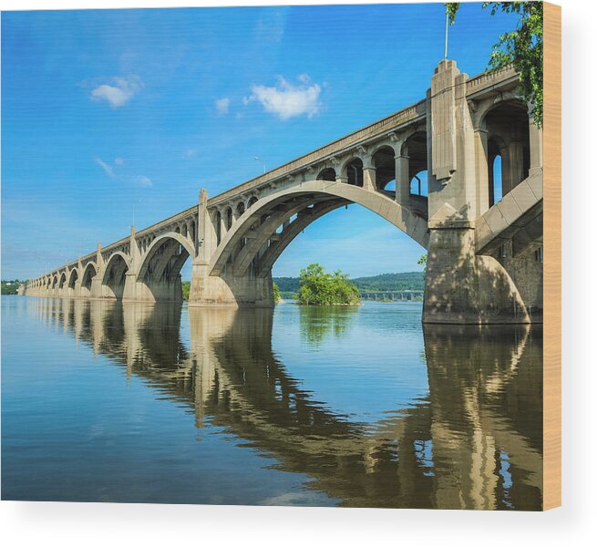 Arch Wood Print featuring the photograph Columbia-wrightsville Bridge by Drnadig