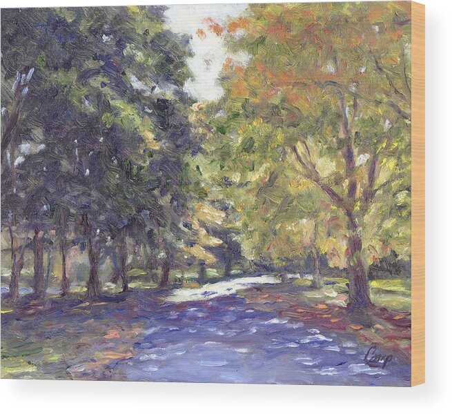 Nature Wood Print featuring the painting Country Club Road by Michael Camp