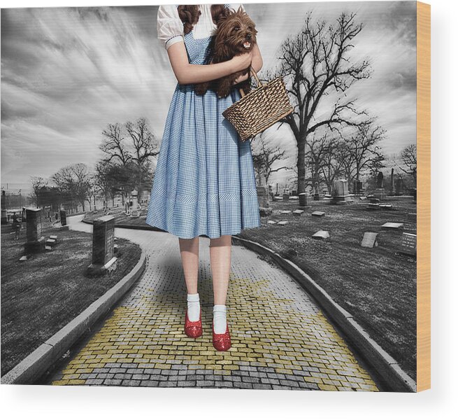The Wizard Of Oz Wood Print featuring the photograph Creepy Dorothy In The Wizard of Oz by Tony Rubino