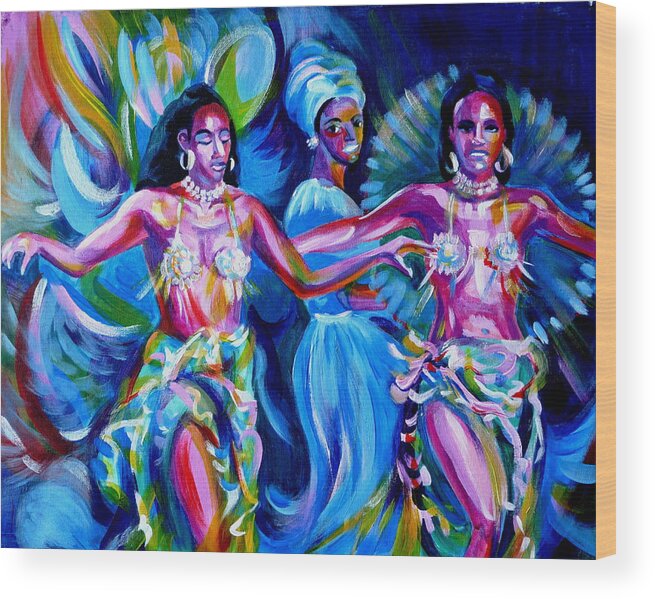 Music Wood Print featuring the painting Dancing Panama by Anna Duyunova