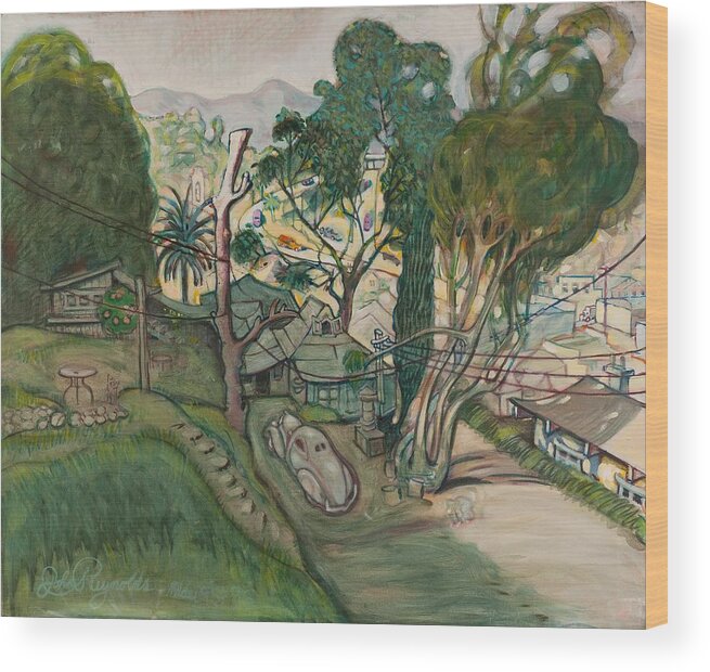 Early Studio Camp Wood Print featuring the painting David's House by John Reynolds