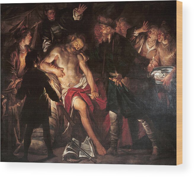 Gioacchino Assereto Wood Print featuring the painting Death of Cato by Gioacchino Assereto