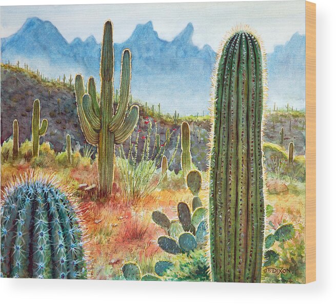 Tucson Wood Print featuring the painting Desert Beauty by Frank Robert Dixon