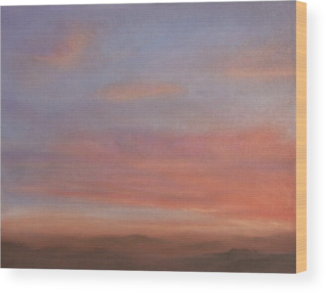 Desert Wood Print featuring the pastel Desert Sky A by Michael Heikkinen