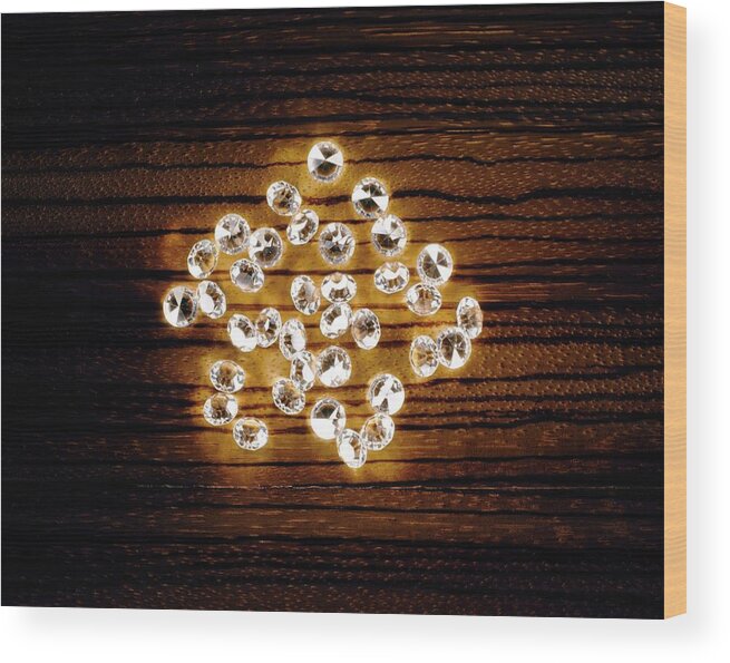 Diamond Wood Print featuring the photograph Diamonds by Patrick Llewelyn-davies/science Photo Library