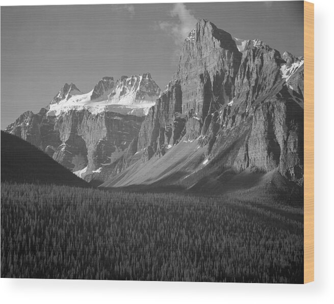 Dident Mountain Wood Print featuring the photograph 1M3476-Quadra and Babel Mountains-BW by Ed Cooper Photography