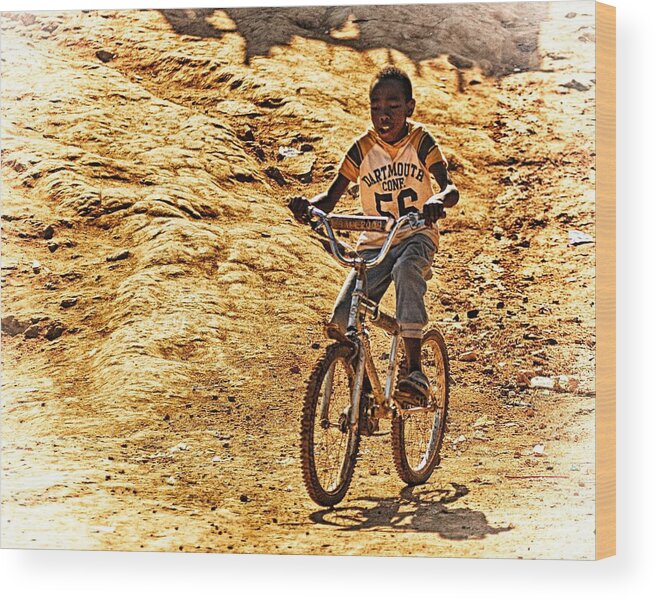 Heidi Yanulis Wood Print featuring the photograph Dirt Bike Daredevil by Heidi Yanulis