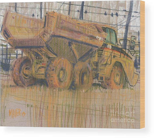 Truck Wood Print featuring the painting Dirt Mover by Donald Maier