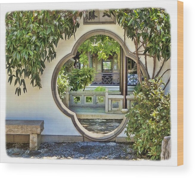 Portland Wood Print featuring the photograph Doorway at Chinese Garden by Betty Eich