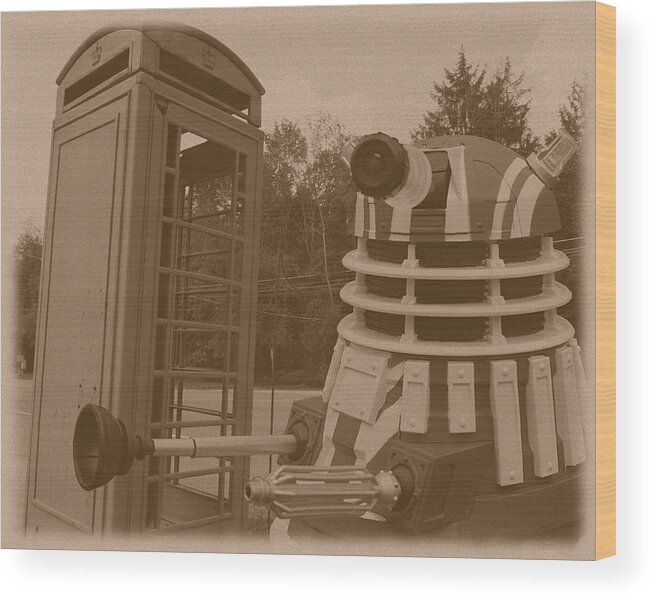 Richard Reeve Wood Print featuring the photograph Dr Who - The Wrong Box by Richard Reeve