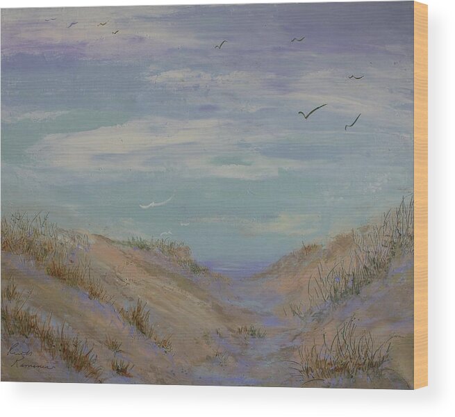 Sand Dunes Wood Print featuring the painting Dune by Ruth Kamenev