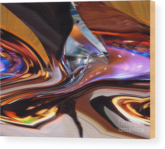 Abstract Art Wood Print featuring the photograph E-Motional Dance by Cedric Hampton