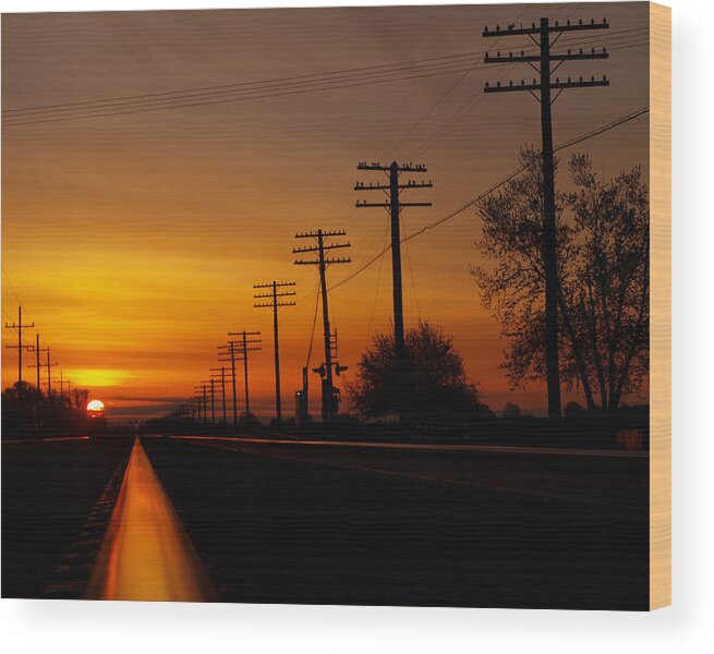 Orange Sky Wood Print featuring the photograph Energy by Tom Druin