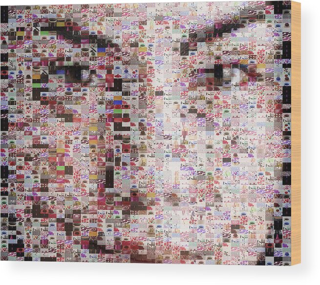 Art Wood Print featuring the photograph Female beauty portrait made out of makeup imagery by Thomas Northcut