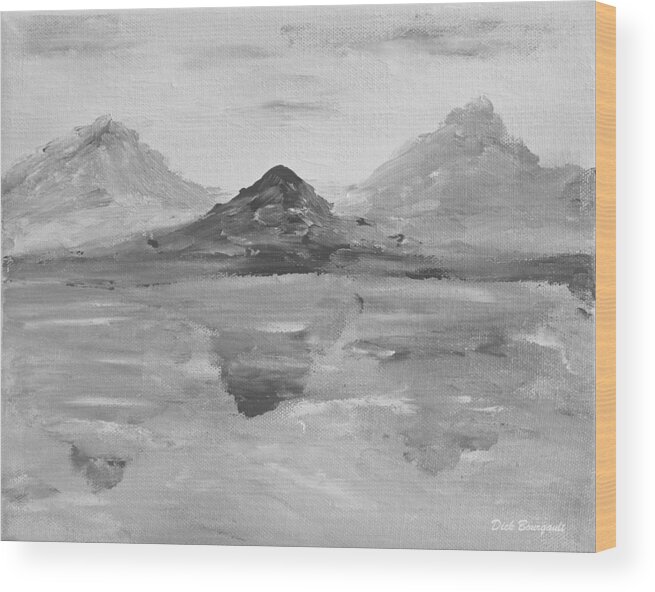 Monochrome Wood Print featuring the painting Finger Painting #2 by Dick Bourgault
