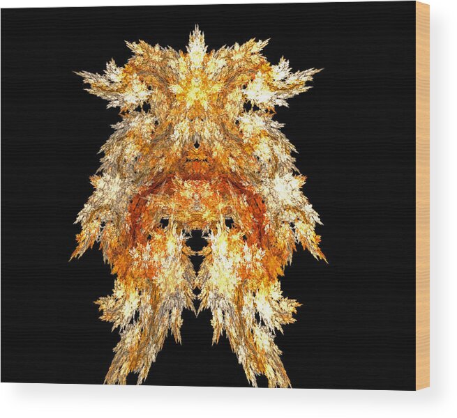  Fire Wood Print featuring the digital art Fire Dog by R Thomas Brass