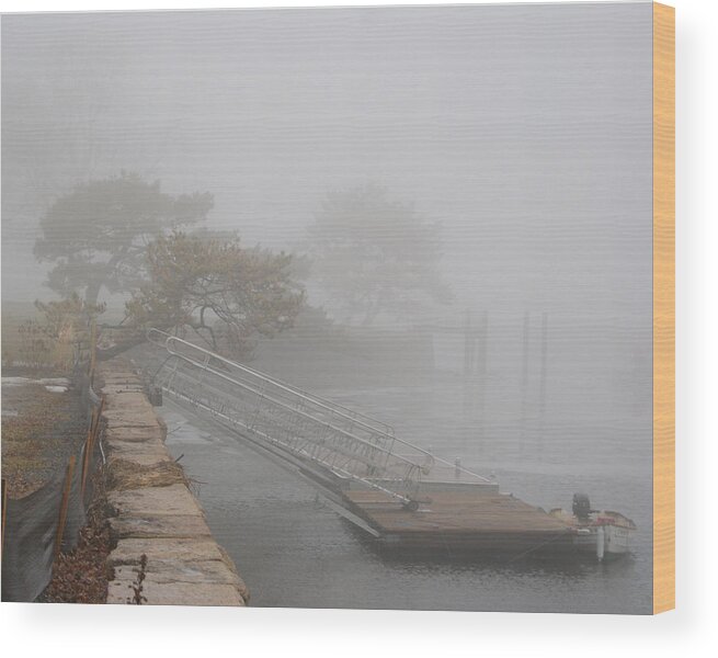 Harbor Wood Print featuring the photograph Foggy Winter Harbor by Margie Avellino